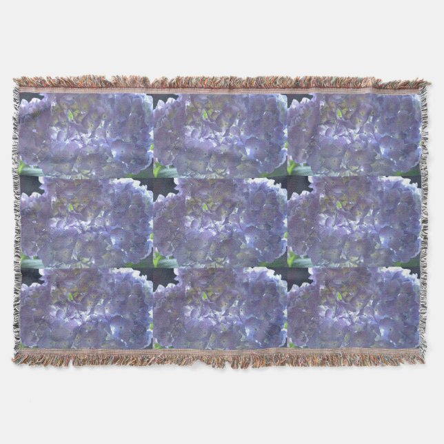 Elegant boho dusty light purple florals flowers  throw blanket (Front)