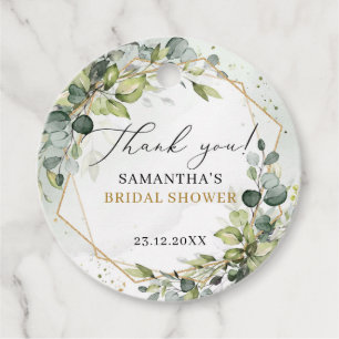 Elegant boho eucalyptus greenery bridal shower favour tags
