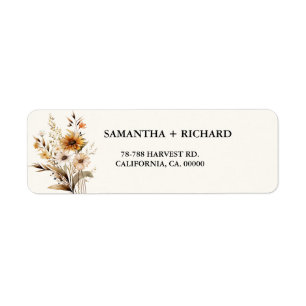 Elegant Boho Fleur sauvage couple retour adresse é