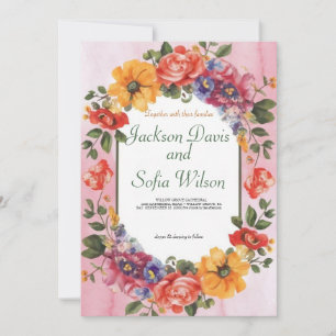 Elegant Boho Fleur sauvage Faire-part de mariage