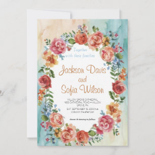 Elegant Boho Fleur sauvage Faire-part de mariage