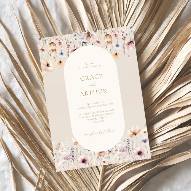 Elegant Boho Fleur sauvage Faire-part de mariage (Créateur téléchargé)