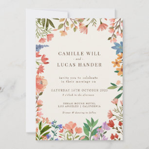 Elegant Boho Fleur sauvage Faire-part de mariage