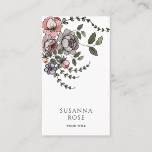 Elegant Boho Floral Botanical Professional Business Card