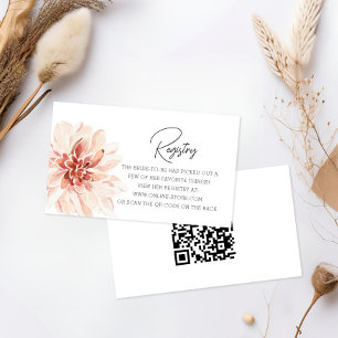 Elegant Boho Floral Bridal Shower Gift Registry Enclosure Card
