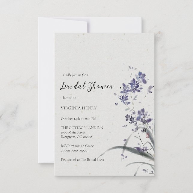 Elegant Boho Floral Bridal Shower  Invitation (Front)