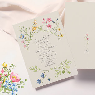 Elegant Boho Floral Bridal Shower  Invitation