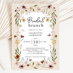 Elégant Boho Floral Bridal Shower Invitation