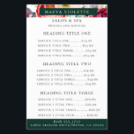Elegant Boho Floral Business Service/Pricing Flyer<br><div class="desc">Elegant watercolor bohemian flowers,  feathers and foliage pattern in chic shades of purple,  burgundy,  peach,  pink,  crème,  and green,  business services and pricing flyer.  Text colour and font style can be customized.</div>