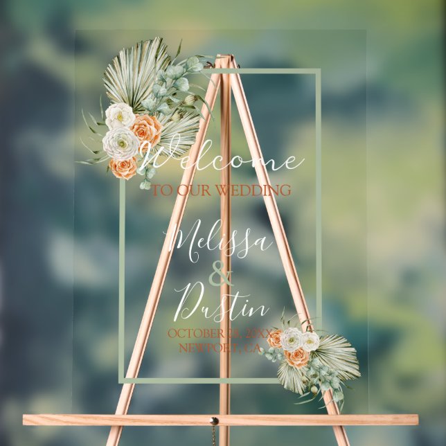 Elégant Boho Floral Fall Beach Mariage Bienvenue (Neutre)