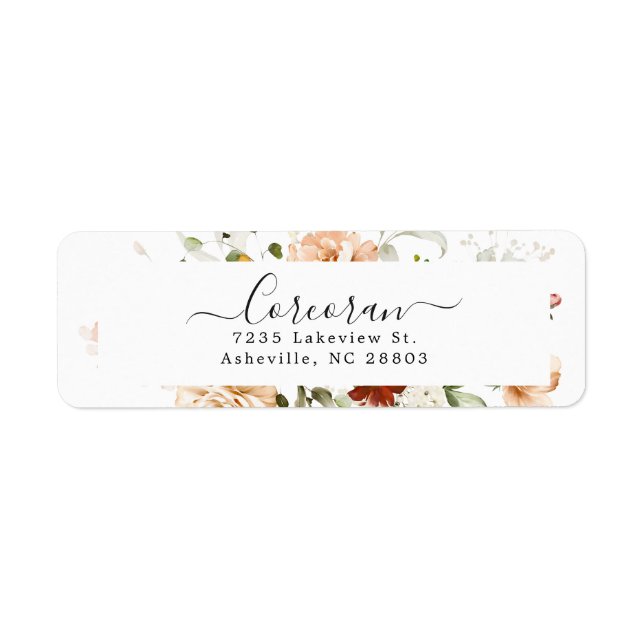 Elegant Boho Floral Handwritten Return Address (Front)