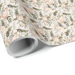 Elegant Boho Floral Ivory Terracotta  Wrapping Paper<br><div class="desc">Beautiful wrapping paper featuring a hand painted boho floral pattern in olive green,  ivory,  and terracotta burnt orange over an ivory background. Background colour can be customized,  if desired. Perfect for any occasion - birthday,  christmas,  weddings,  and more!</div>