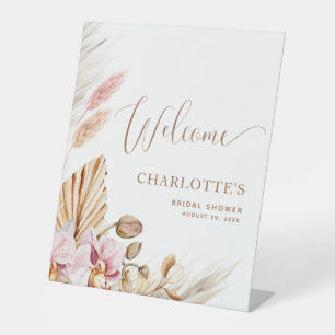 Élégant Boho Floral   Panneau Wedding shower