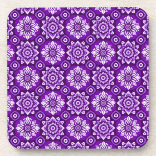 Elegant Boho Floral Pattern Coasters - Set of 6