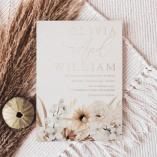 Elegant Boho Floral Rose Gold Wedding