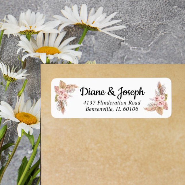 Elegant Boho Floral Rustic Mariage Adresse de reto (Créateur téléchargé)