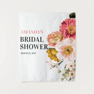 Elegant Boho Floral Wedding Photo Booth Backdrop Tapestry