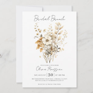 Elegant Boho Floral Wildflower Bridal Brunch Invitation