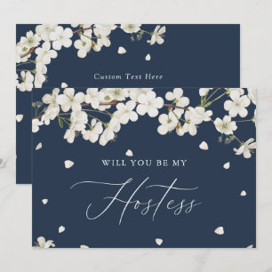 Elegant Boho Floral, Will you be my Hostess?  Invitation