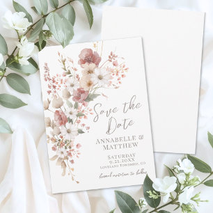 Elegant Boho Flowers Wildflower Wedding Save The Date