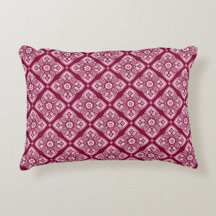 Elegant Boho Geometric Floral Pattern Accent Pillow
