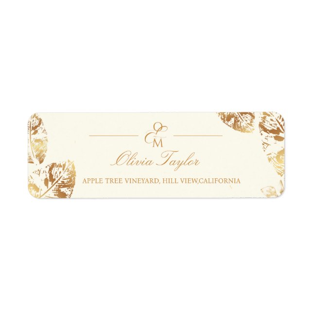 Elegant Boho | Gold Autumn Wedding Address (Front)