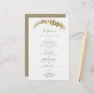 Elegant Boho Gold Butterflies Classy Menu Mariage