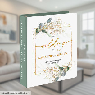 Elégant Boho Gold Green Mariage 3 anneau Classeur