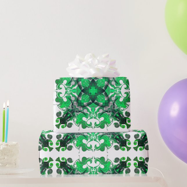 Elegant boho green botanical bohemian   wrapping paper (Party Gifts)