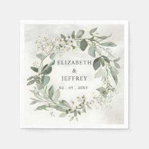 Elegant Boho Greenery Eucalyptus Wedding Napkin