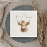 Elegant Boho Highland Cow Bridal Shower Napkin<br><div class="desc">Elegant Boho Highland Cow Bridal Shower Napkins. Click the edit/personalize button to customize this design.</div>