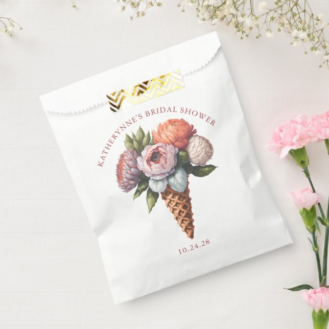 Elegant Boho Ice Cream Bridal Shower Favour Bag (Sealed)