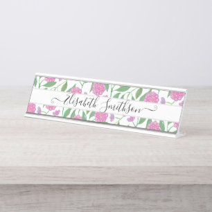    Elegant Boho Liberty Custom Professional Floral Desk Name Plate