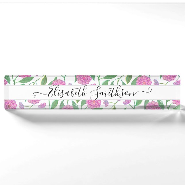    Elegant Boho Liberty Custom Professional Floral Nameplate (Front)