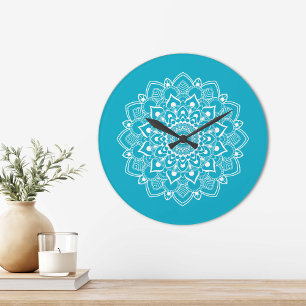 Elegant Boho Mandala Large Clock