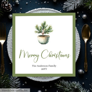 Elegant Boho Minimalist Christmas Tree Table  Napkin