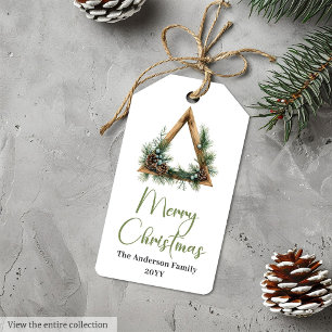 Elegant Boho Neutral Earthy Christmas Gift Tags