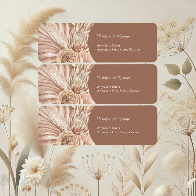 Elegant Boho Neutral Wedding Return Address (Creator Uploaded)
