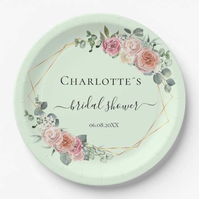 Elegant Boho Pastel  Paper Plate (Front)