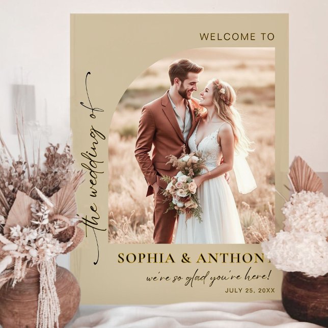 Elegant Boho Photo Acrylique Mariage Affiche de bi (Créateur téléchargé)