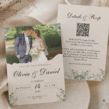 Elegant Boho Photo All in One with QR Wedding