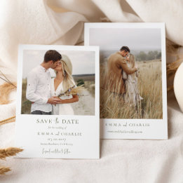 Elegant Boho Photo Wedding Save the date Invitation