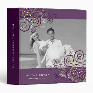 Elegant Boho Purple Spiral Ethnic Wedding Binder