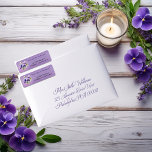 Elegant Boho Purple Violets Floral Return Address<br><div class="desc">Elegant nostalgic watercolor purple violets return address label design on a lavender background.</div>