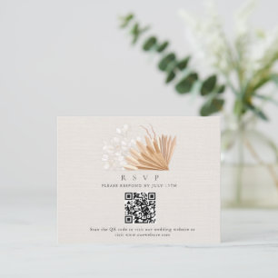 Elegant Boho QR Code Wedding RSVP Enclosure Card