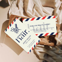 Elegant Boho Red Blue Scissors Hair Stylist