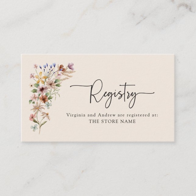 Elegant Boho Registry Cards (Front)