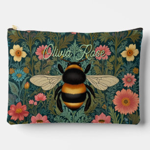Elegant boho retro bumblebee spring florals  accessory pouch