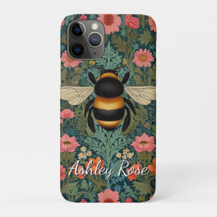 Elegant boho retro bumblebee spring florals  iPhone 11 pro case