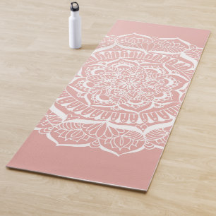 Elegant Boho Rose Gold Mandala Yoga Mat